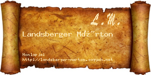 Landsberger Márton névjegykártya